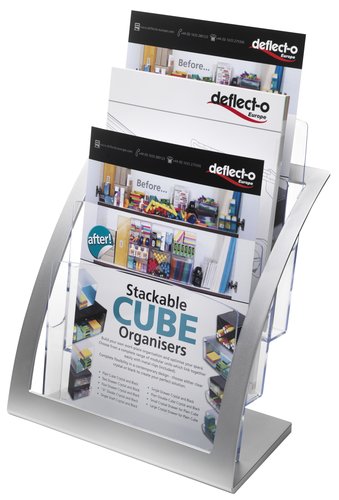 [16201319] DEFLECTO - Expositor Contempotaty 156 x 284 x 349 mm. Revista A4 3 compartimentos (Ref.693745)