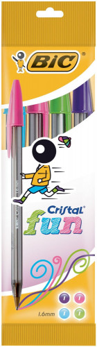 [1536981] BIC - Boligrafo Cristal Large Fashion Colores surtidos Trazo 0.6 mm Tinta aceite Blíster 4 ud (Ref.895792)