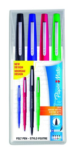 [1948134] PAPER MATE - Blister 4 ROTULADORES FLAIR (NEGRO, AZUL, ROJO Y VERDE) (Ref.S0917670)
