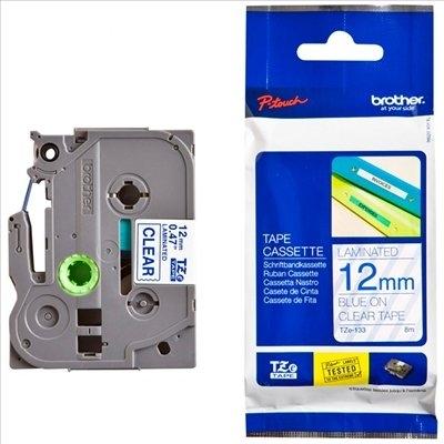 [9938682] BROTHER - CINTA de ROTULAR LAMINADA 8m 12mm AZUL sobre TRANSPARENTE (Ref.TZE-133)