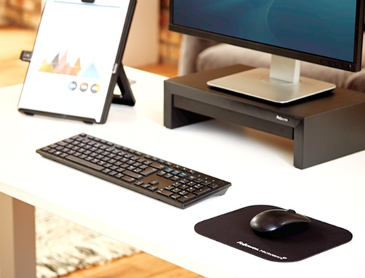 [9939809] FELLOWES - ALFOMBRILLA RATON CON MICROBAN BLISTER NEGRO (Ref.5933907)