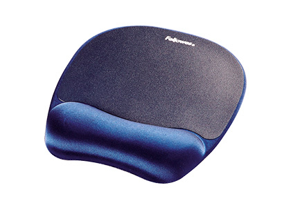 [9156477] FELLOWES - Alfombrilla para raton con reposamuñecas de espuma memory foam azul 230x196x20 mm (Ref. 9172801)