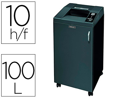 [9155473] FELLOWES - Destructora de documentos 3250mc capacidad de corte 10 hojas seguridad p6 papelera 100 l (Ref. 4617301)