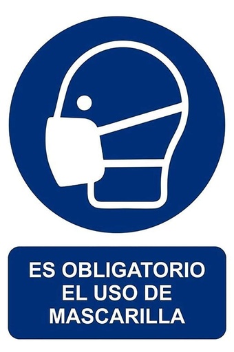 [9160640] ARCHIVO 2000 - Pictograma obligatorio el uso de mascarilla pvc color azul 210x297 mm (Ref. 6173-11 AZ)