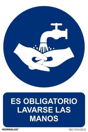 [9160642] ARCHIVO 2000 - Pictograma obligatorio lavarse las manos pvc color azul 210x297 mm (Ref. 6173-13 AZ)
