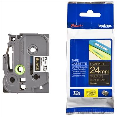 [9934143] BROTHER - CINTA ROTULADORA LAMINADA DORADO/NEGRO DE 24MMX8M (Ref.TZE-354)