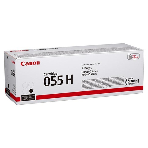 [9935260] CANON - TONER 055 H LBP664CDW / MF745CDW / I-SENSYS LBP663CDW / LBP664CX / MF742CDW NEGRO 7600 PAGINAS (Ref.3020C002)