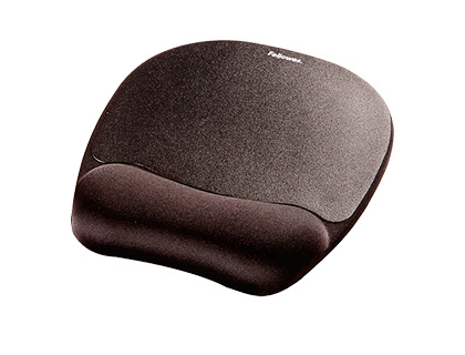 [9156476] FELLOWES - Alfombrilla para raton con reposamuñecas de espuma memory foam negro 230x196x20 mm (Ref. 9176501)