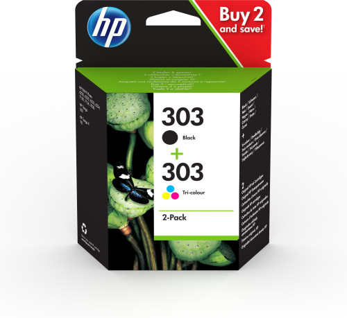 [9932240] HP - TINTA NEGRO + TRICOLOR (C/M/Y) ENVY PHOTO 6230,7130,7134,7830 - Nº303 (PACK 4 COLORES) (Ref.3YM92AE)