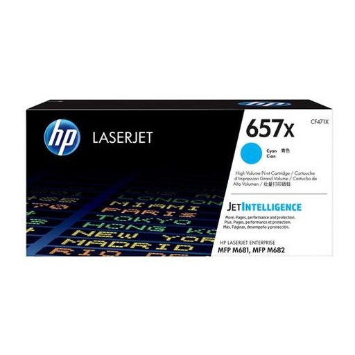 [9929925] HP - TONER CIAN LASERJET ENTERPRISE MFP M681 - Nº 657X (Ref.CF471X)