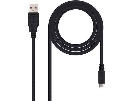 [2162687] NANOCABLE - Cable usb 2.0 tipo a/m-micro usb b/m color negro longitud 0,8 m (Ref. 10.01.0500)