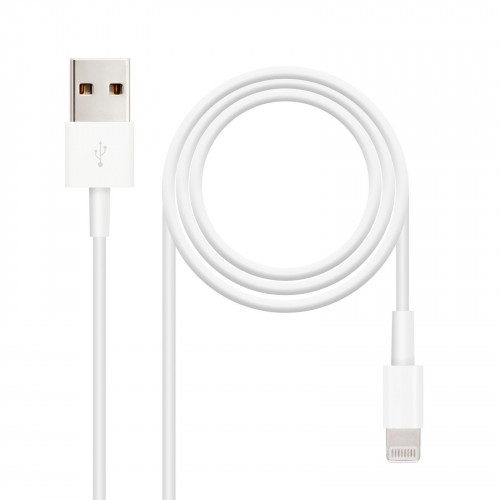 [2162689] NANOCABLE - Cable usb iphone a usb 2.0 iphone lightning-usb a/m color blanco longitud 1 m (Ref. 10.10.0401)