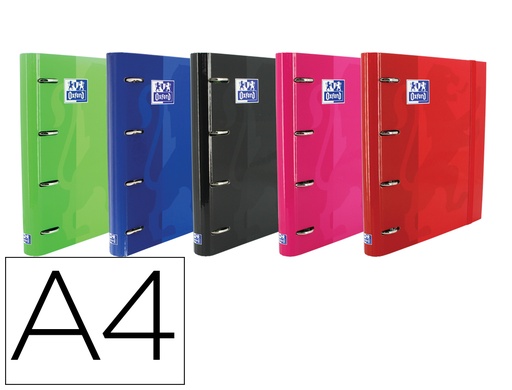 [9930315] OXFORD - CARPEBLOC SCHOOL EUROPEANBINDER CLASSIC A4+ 4 an.MIXTAS 35mm con RECAMBIO 100 hj. CUADRIC.5x5 SURTIDO (col. clasicos) (Ref.400106676)