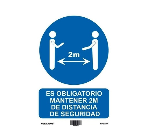 [9160645] ARCHIVO 2000 - Pictograma obligatorio mantener 2 m de distancia de seguridad pvc color azul 210x297 mm (Ref. 6173-16 AZ)