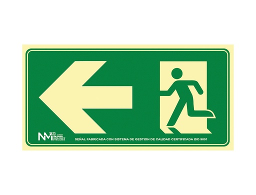 [9160649] ARCHIVO 2000 - Pictograma salida de emergencia izquierda pvc verde luminiscente 224x300 mm (Ref. 6170-03H VE)