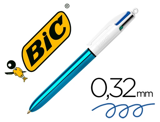[9156957] BIC - Boligrafo cuatro colores shine azul punta de 1 mm (Ref. 982874)