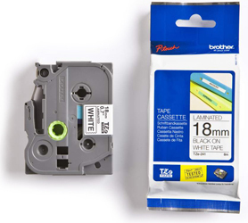 [2044472] BROTHER - CINTA NEGRO SOBRE BLANCO 18 MM NO LAMINADA (Ref.TZEN241)