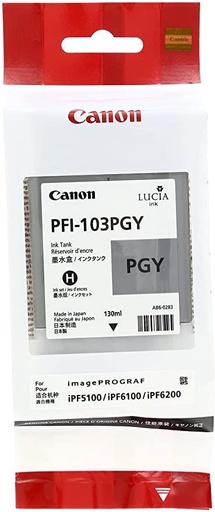 [9920984] CANON - IPF5100/6100 DEPÓSITO DE TINTA FOTO GRIS PIGMENTADA (130 ML) PFI 103 PGY (Ref.2214B001AA)