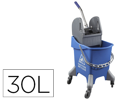 [9155333] Carro de limpieza con bastidor y escurridor con 4 ruedas 32 l azul 455x370x970 mm (Ref. DJ7470AZ)