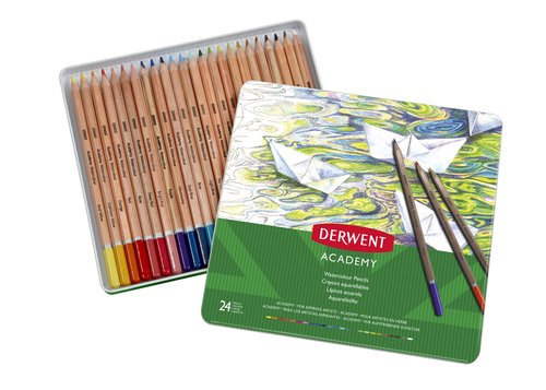 [9935084] DERWENT - ACADEMY WATERCOLOUR LÁPICES DE COLORES ACUARELABLES SURTIDOS EN CAJA METÁLICA DE 24UD (Ref.2301942)
