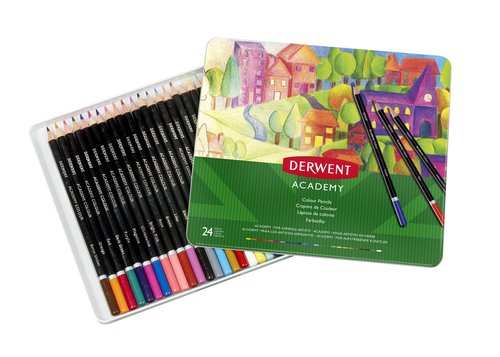 [9935081] DERWENT - LÁPICES DE COLORES SURTIDOS EN CAJA METÁLICA DE 24UD (Ref.2301938)