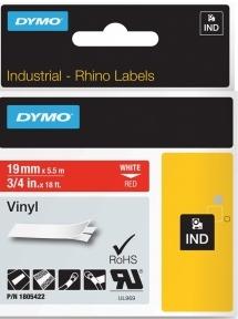 [9932862] DYMO - CINTA de ROTULAR RHINO ID1 VINILO 5,5m 19mm BLANCO sobre ROJO () (Ref.1805422)