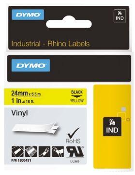 [9932835] DYMO - CINTA de ROTULAR RHINO ID1 VINILO 5,5m 24mm NEGRO sobre AMARILLO () (Ref.1805431)