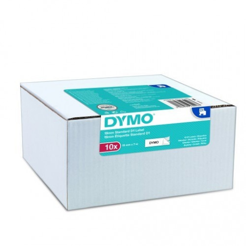 [9937332] DYMO - D1 CINTA AUTOADHESIVA ESTÁNDAR, NEGRO SOBRE BLANCO, 12MMX7M, PACK DE 10 S0720530 (45013) (Ref.2093097)