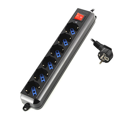 [9160608] EWENT - Regleta 6 tomas ac multiple con proteccion contra subidas de tension longitud cable 1,5 mt (Ref. EW3924)