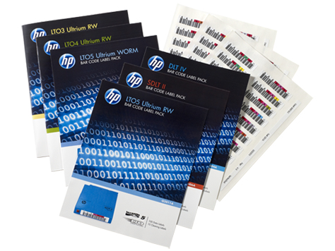 [9929169] HP - PAQUETE DE ETIQUETAS CON CÓDIGO DE BARRAS REGRABABLES E LTO ULTRIUM 7 SUPER DLT Y DLTTAPE IV (Ref.Q2014A)
