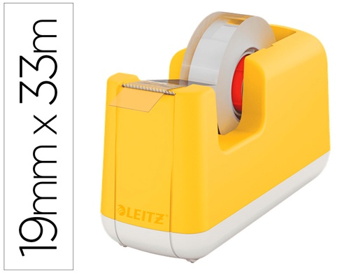 [9160247] LEITZ - Portarrollo sobremesa cosy plastico para cintas 33 mt color amarillo (Ref. 53670019)