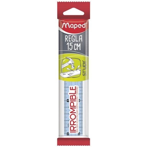 [9939487] MAPED - REGLA STUDY 15 CM IRROMPIBLE TRANSPARENTE (Ref.245320)