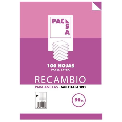 [9931355] PACSA - RECAMBIO MULTITALADRO 100 HOJAS 90 GR 4X4 FOLIO (Ref.21271)