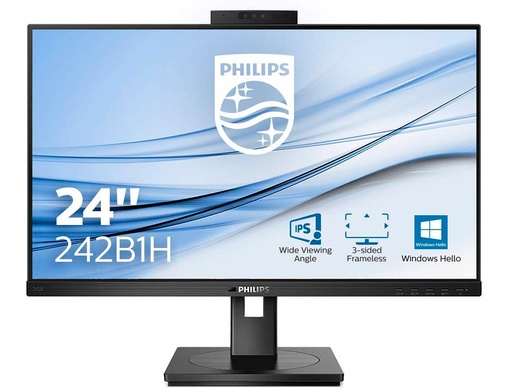 [2160397] PHILIPS - Monitor 242b1h 23,8\" 16:9 ips 1.920 px regulable en altura con camara web-cam integrada color negro (Ref. 242B1H)