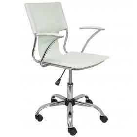 [9942422] PIQUERAS Y CRESPO - SILLA BOGARRA BRAZOS FIJOS MECANISMO BASICO GIRATORIA 360º ASIENTO Y RESPALDO TAPIZADOS SIMILPIEL CREMA (Ref.214CR)