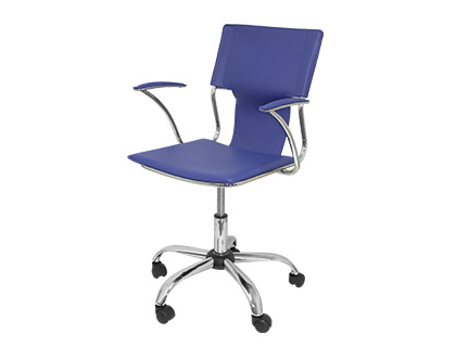 [9156124] PIQUERAS Y CRESPO - Silla giratoria pyc respaldo medio regulable en altura similpiel azul 860+90x480x440 mm (Ref. 214AZ)