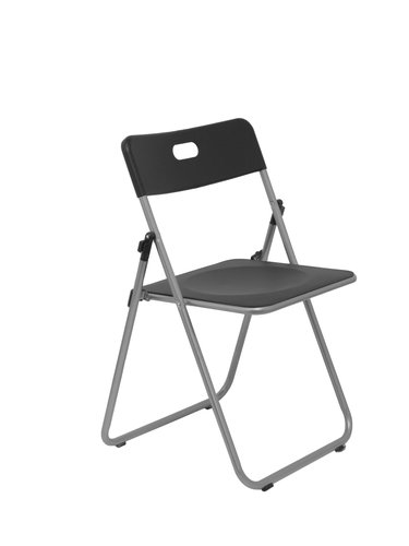 [2155342] PIQUERAS Y CRESPO - Silla pyc conferencia plegable estructura metal grisasiento y respaldo polipropileno 780x440x500mm negra (Ref. PACK6265NE)