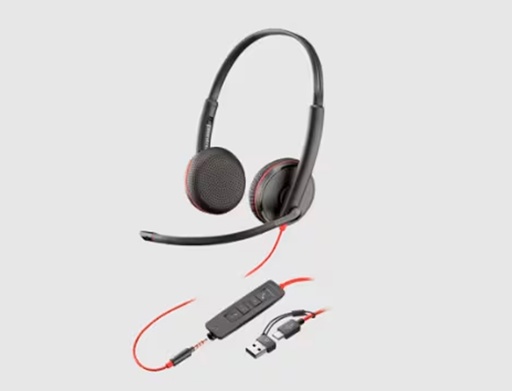 [9160309] PLANTRONICS - Auricular blackwire 3320 diadema biaural cable usb-a con microfono (Ref. 213934-01)