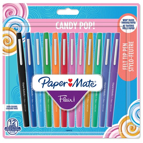 [2152022] PAPER MATE - ROTULADOR FLAIR ORIGINAL PUNTA FIELTRO CANDY POP BLISTER DE 12 UNIDADES COLORES SURTIDOS (Ref.1985616)