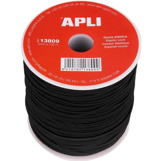 [1946041] APLI - BOBINA 100M. GOMA ELÁSTICA DE 2MM. MUY RESISTENTE (Ref.13809)
