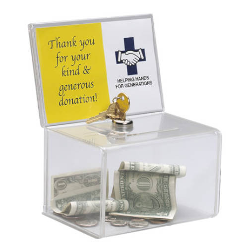 [2075217] ARCHIVO 2000 - BUZON DE SUGERENCIA CON CERRADURA Y DOS LLAVES COLOR CRISTAL TRANSPARENTE 109X154X205 MM (Ref.DE596901CSSTP)