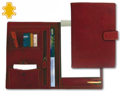 [2032798] ARTESANIA - CARPETA PORTAFOLIOS CUARTO CON BOCHE PIEL MEDIDAS 27,5X19X3 CM. (Ref.704085)
