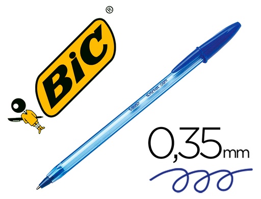 [951434] BIC - Boligrafo Cristal Soft Azul Tinta Easy glide (Ref.951434)