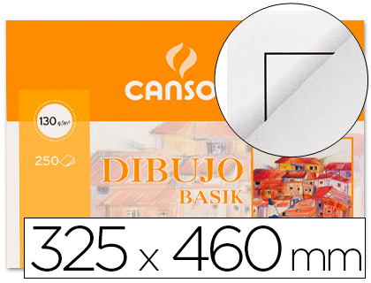 [2017981] CANSON - PAPEL DIBUJO BASIK 32.5X46 -130 GR -CON RECUADRO (Ref.200400735)