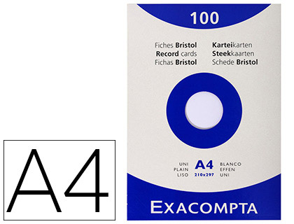 [2063283] EXACOMPTA - CARTULINA DIN A4 BLANCA 205 GRS PAQUETE DE 100 UNIDADES (Ref.13306E)