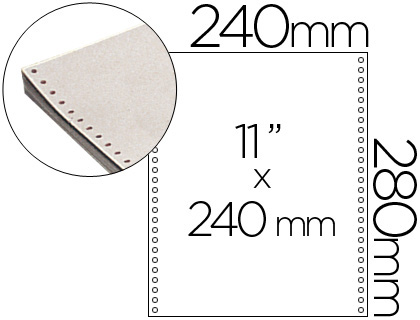 [9013515] FABRISA - Papel continuo Caja 1500 h. 70/57 g. 240x11'' Blanco autocopiativo (Ref.1241022)