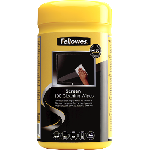[9924975] FELLOWES - TOALLITAS LIMPIADORAS PARA PANTALLA DISPENSADOR DE 100 (Ref.9970330)