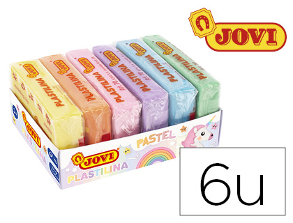 [9154719] JOVI - Plastilina 70 surtida tamaño pequeño colores pastel surtidos caja de 6 unidades 50 g (Ref. 70/6P)