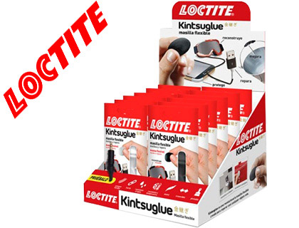 [2151312] LOCTITE - Expositor 16 masillas flexibles Kintsuglue. 8 blísters masilla blanca y 8 negra. (Ref.2269706)
