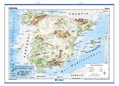 [2004912] MAPA MURAL ESPAÑA FISICO/POLITICO -140 X 100 CM (Ref.6101.0)